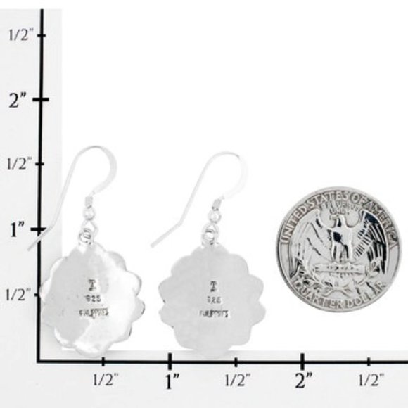 Genuine Multicolored Turquoise Gemstones Earrings in 925 Sterling Silver NWT - Picture 11 of 11